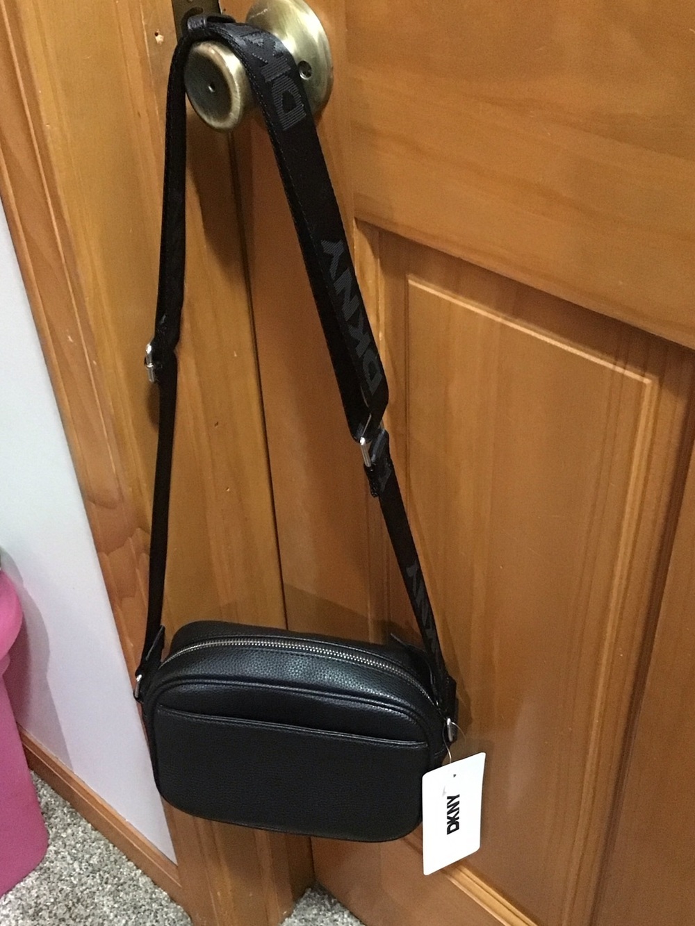 NWT DKNY Black Pebbled Crossbody Bag